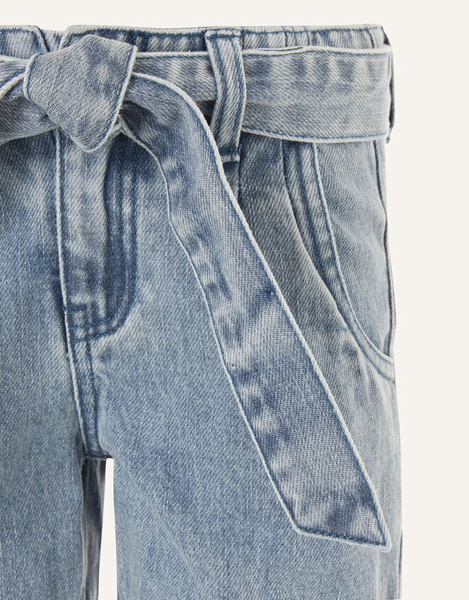 Belted Denim Shorts , Blue (BLUE), large