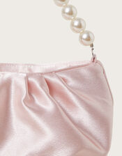Pearl Strap Satin Party Bag, Nude (NUDE), large
