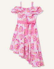 Tie-Dye Heart Asymmetric Dress , Ivory (IVORY), large