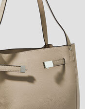 Kate Faux Leather Tote Bag, Grey (GREY), large