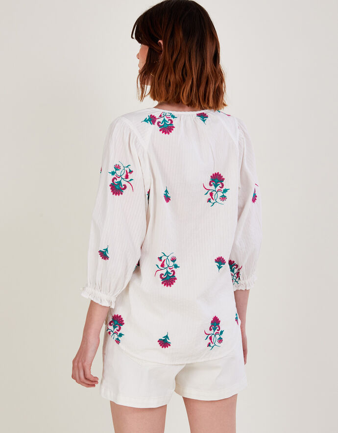 Flower In Your Hair Embroidered Cotton Tunic Dress