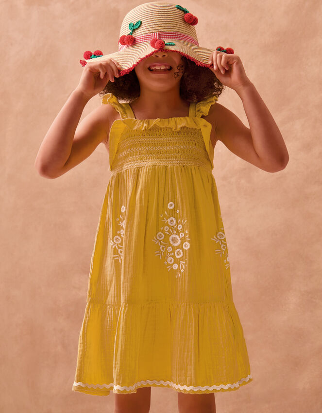 Floral Embroidered Frill Dress