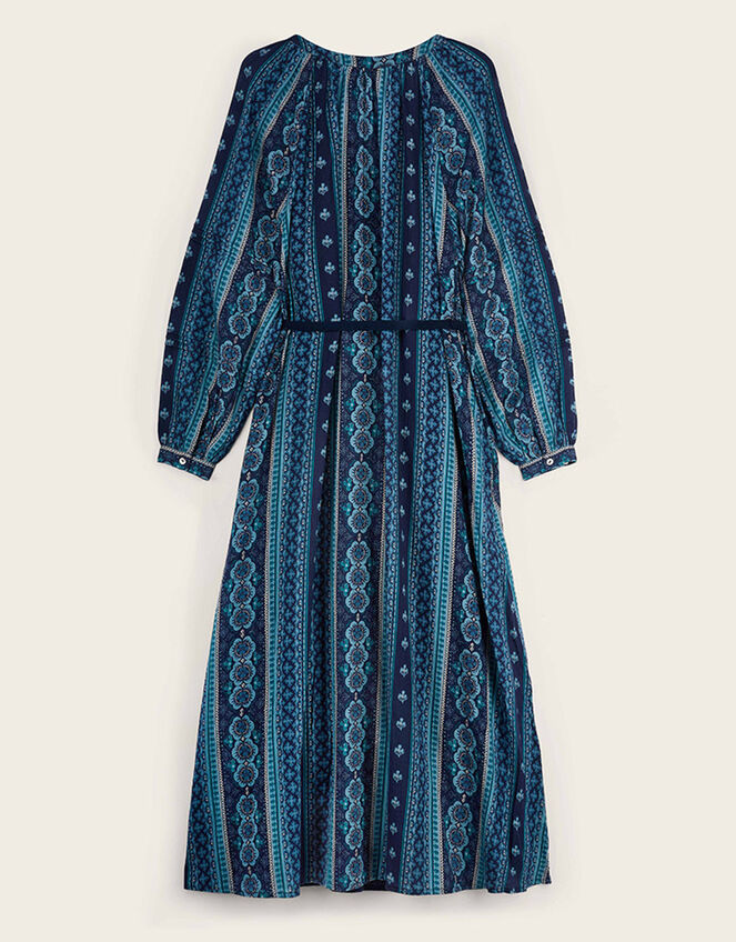 East Gabriette Geometric Print Embroidered Dress, Blue (BLUE), large