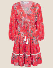 Anissia Floral Dress, Red (RED), large