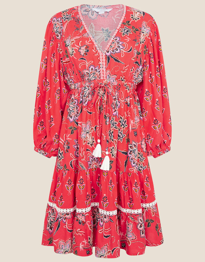 Anissia Floral Dress, Red (RED), large