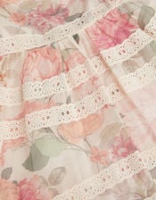 Baby Kelis Floral Broderie Trim Dress, Pink (PINK), large