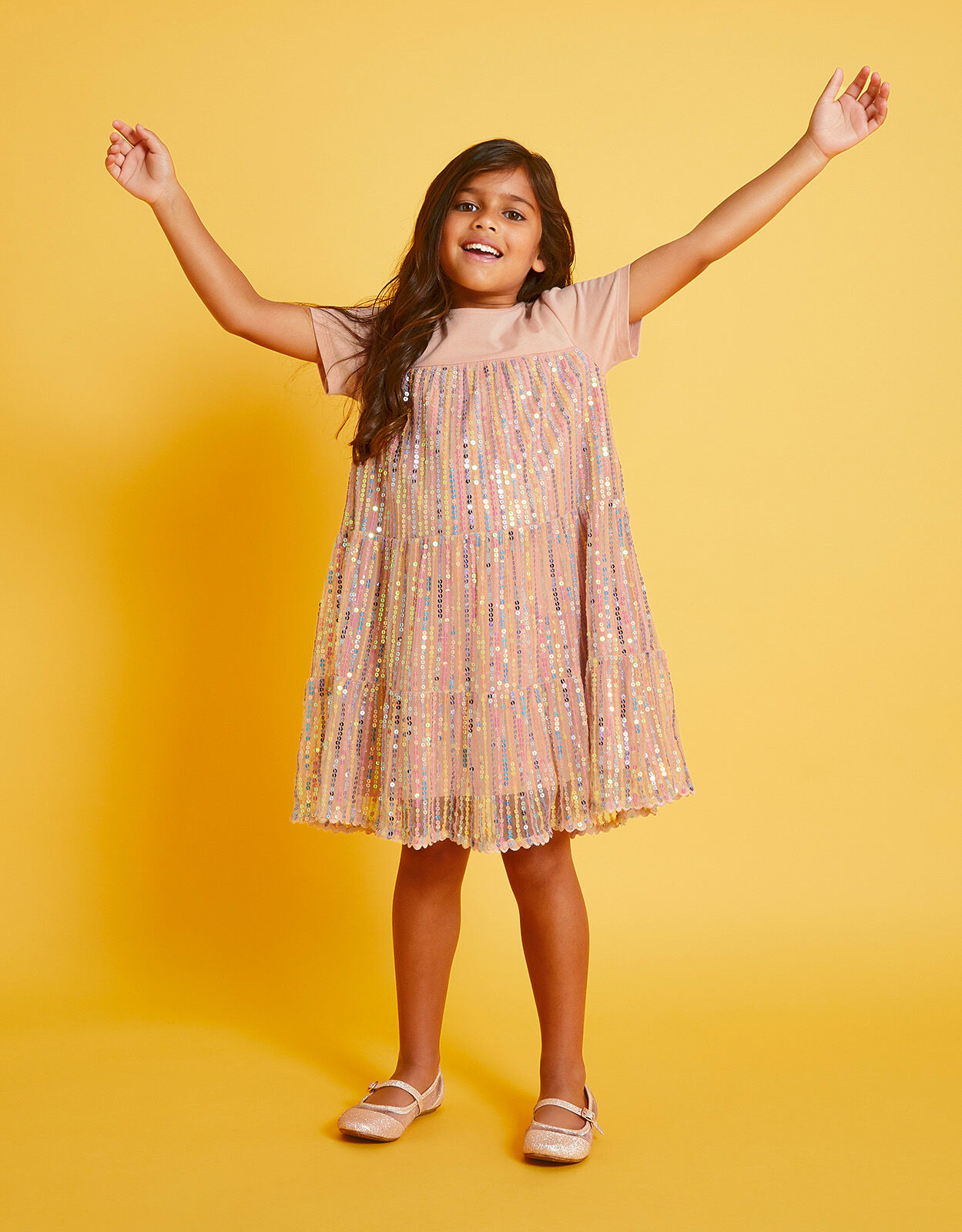Monsoon pink store dress girl