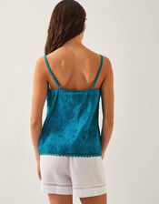 Rosie Embroidered Cami Top, Blue (TURQUOISE), large