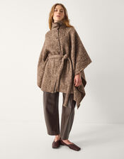 Cara Herringbone Knit Cape, , large