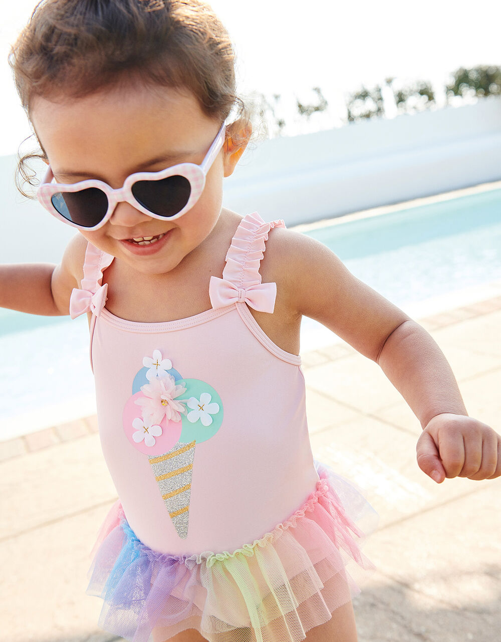 Baby Ice Cream Skirted Swimsuit Pink Baby Girl Beach & Swimwear