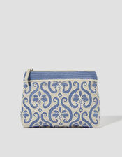 Valli Embroidered Canvas Make Up Bag, , large