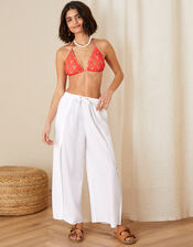 Split Wide Leg Beach Trousers, Ivory (IVORY), large
