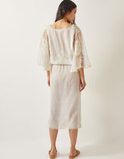 Lena Embroidered Kaftan Dress, White (WHITE), large