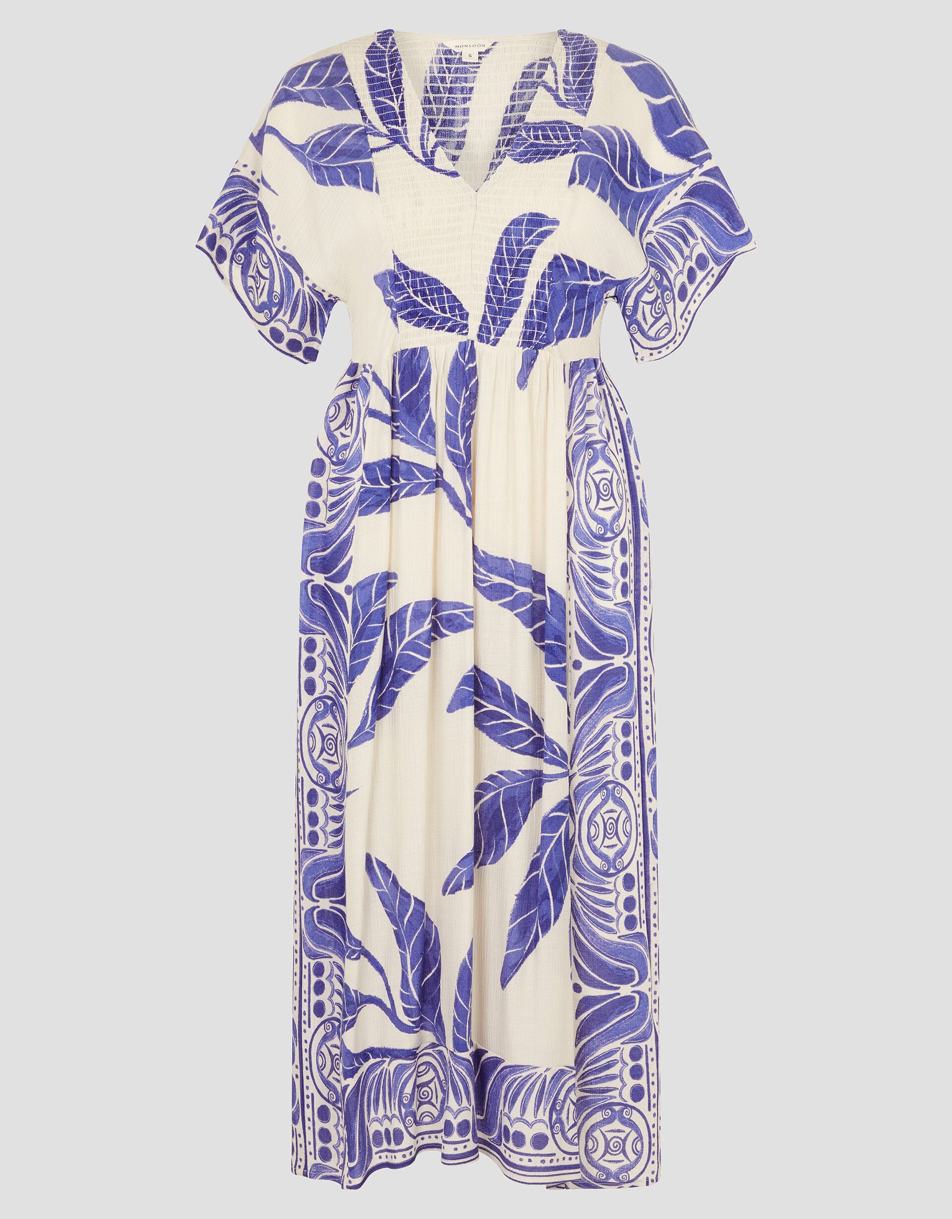 Atana Midi Dress in Green Palm Tree Tiles Print main image 0