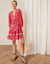 Anissia Floral Dress, Red (RED), large