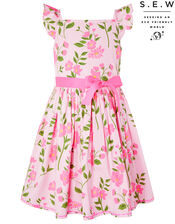 Mavis Floral Dress in Organic Cotton, Pink (PALE PINK), large