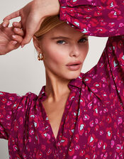 Sara Animal Print Blouse, Pink (PINK), large