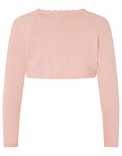 3D Flower Trim Crop Cardigan, Pink (PINK), large
