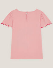 Embroidered Sequin Unicorn T-Shirt, Pink (PINK), large