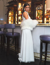 Frances Feather Bridal Jacket, Ivory (IVORY), large
