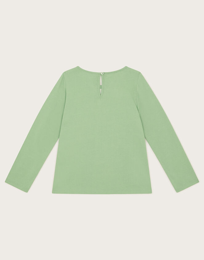 Floral Love Embroidered Long Sleeve Top, Green (GREEN), large