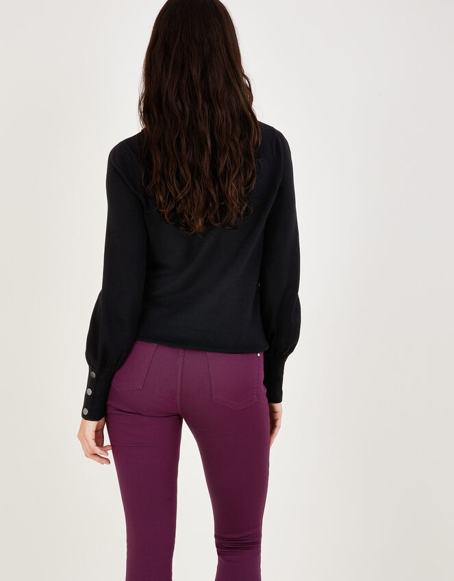 Polo Neck Jumper with LENZING™ ECOVERO™ , Black (BLACK), large