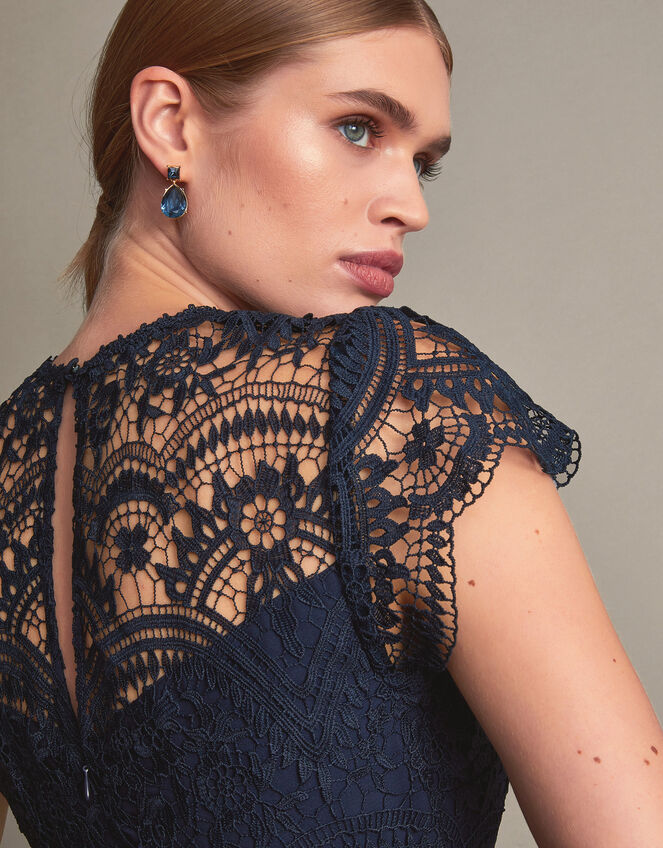Monica Lace Midi Dress, Blue (NAVY), large