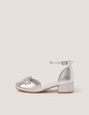 Gemstone Bow Two Part Heels, Silver (SILVER), large