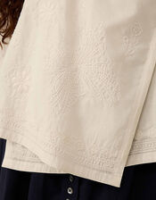 East Romana Hand-Chikankari Embroidered Top, White (WHITE), large