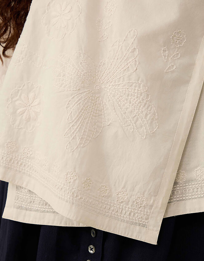 East Romana Hand-Chikankari Embroidered Top, White (WHITE), large