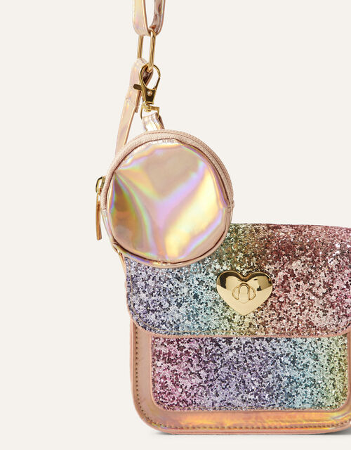 Rainbow Glitter Bag with Purse, , large