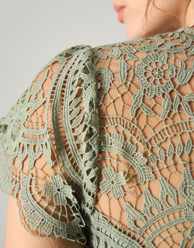 Monica Lace Midi Bridesmaid Dress Green