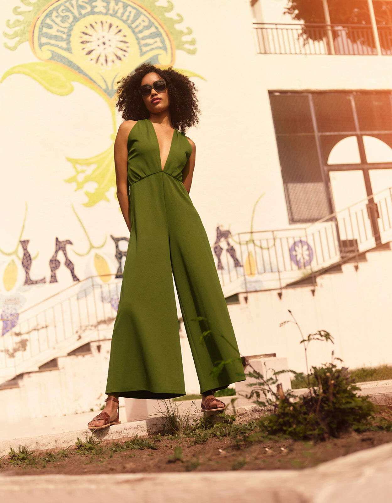 Green jumpsuit uk hot sale