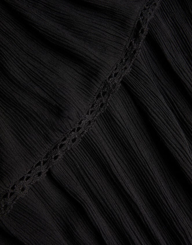 Asymmetrical Broderie Frill Dress, Black (BLACK), large