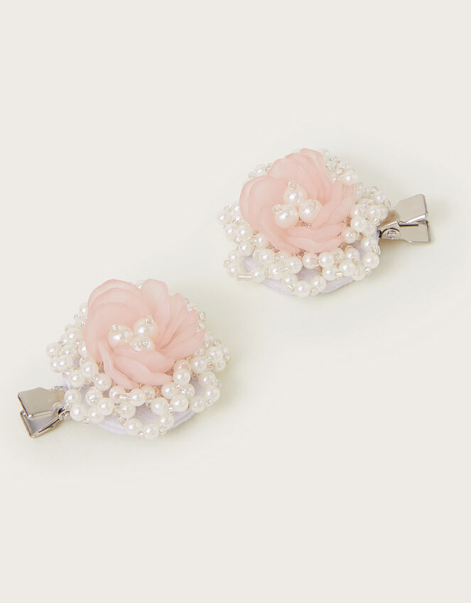 2-Pack Pearl Flower Hair Clips, , large