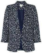 Poppy Floral Print Blazer, Blue (NAVY), large