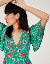 Rori Embroidered Jumpsuit in Sustainable Viscose, Green (GREEN), large