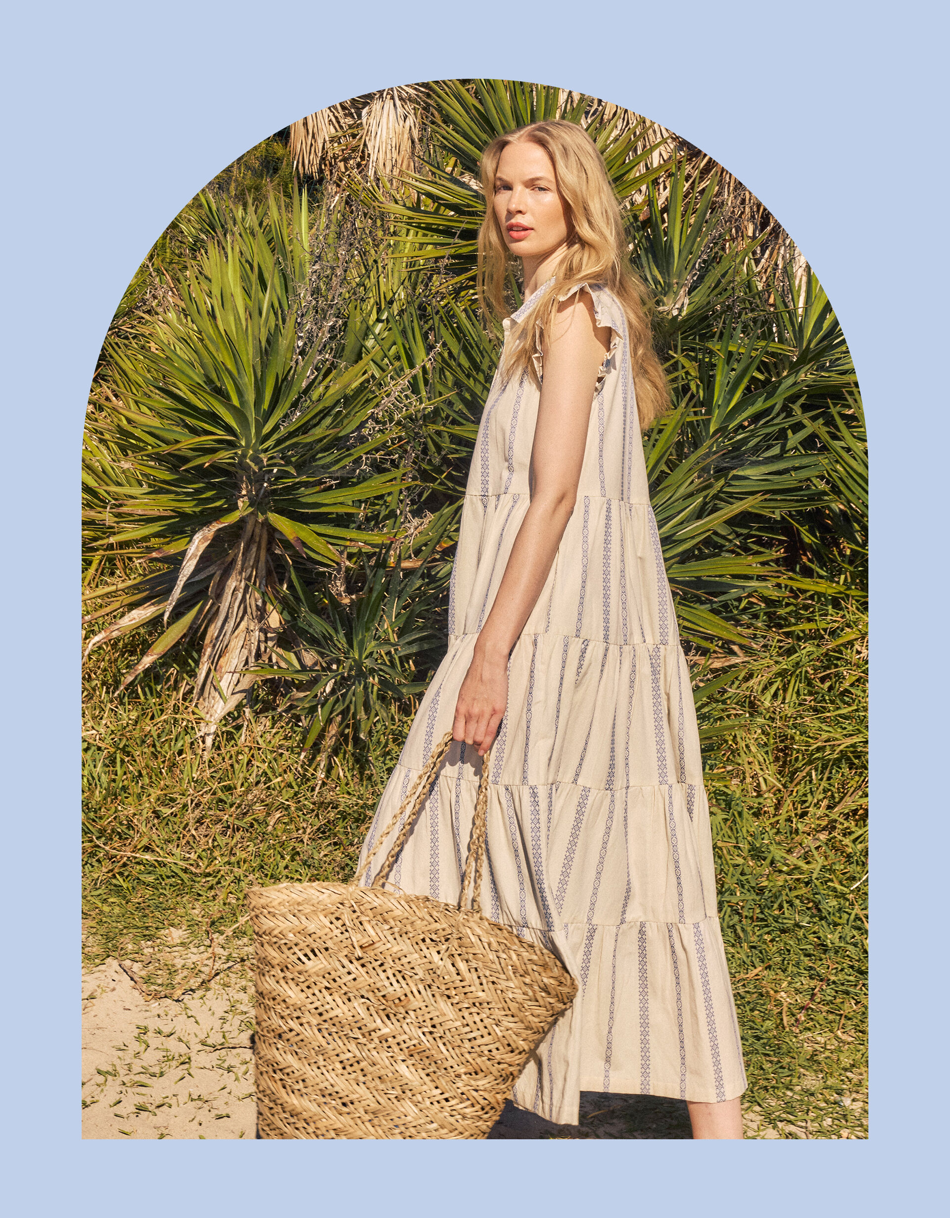 East Corrine Frill Tiered Maxi Dress White