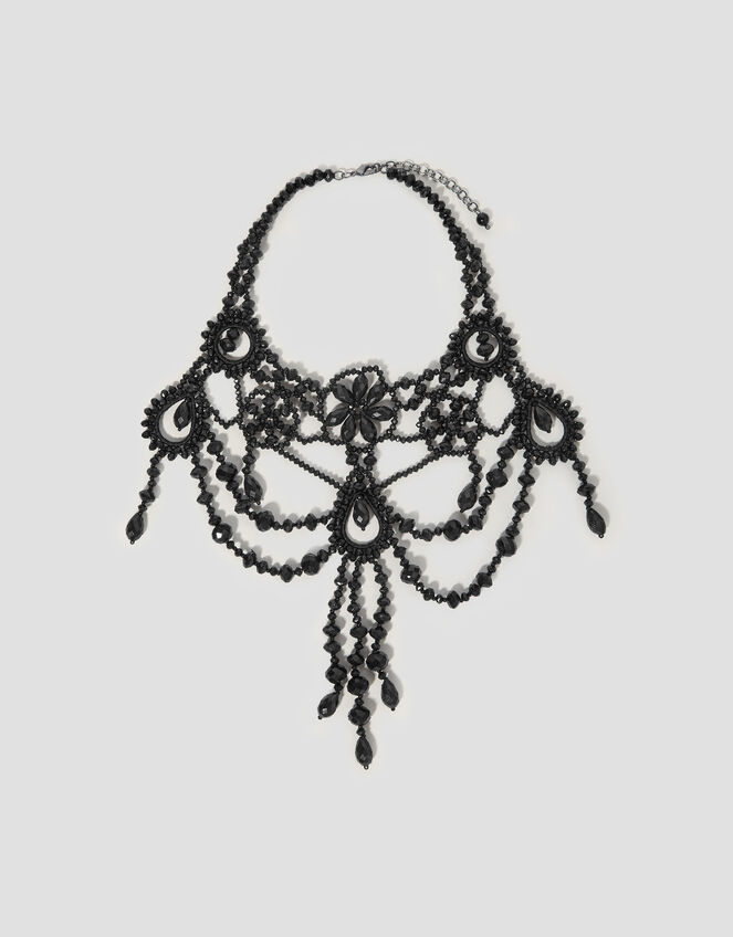Beaded Chandelier Collar Necklace, , large