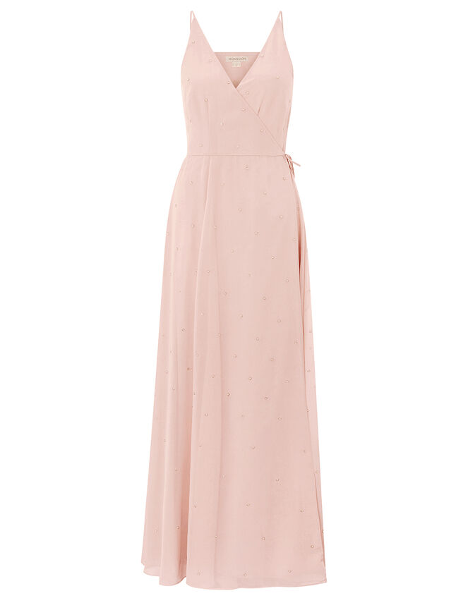 Gemma Pearly Wrap Dress, Pink (PINK), large