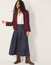 Jimena Floral Corduroy Jacket, Red (BURGUNDY), large