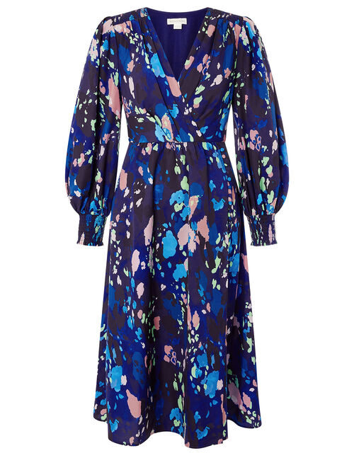 Anita Animal Print Wrap Dress, Blue (NAVY), large