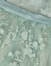 Beatrice Floral Embroidered Party Dress, Green (SAGE), large