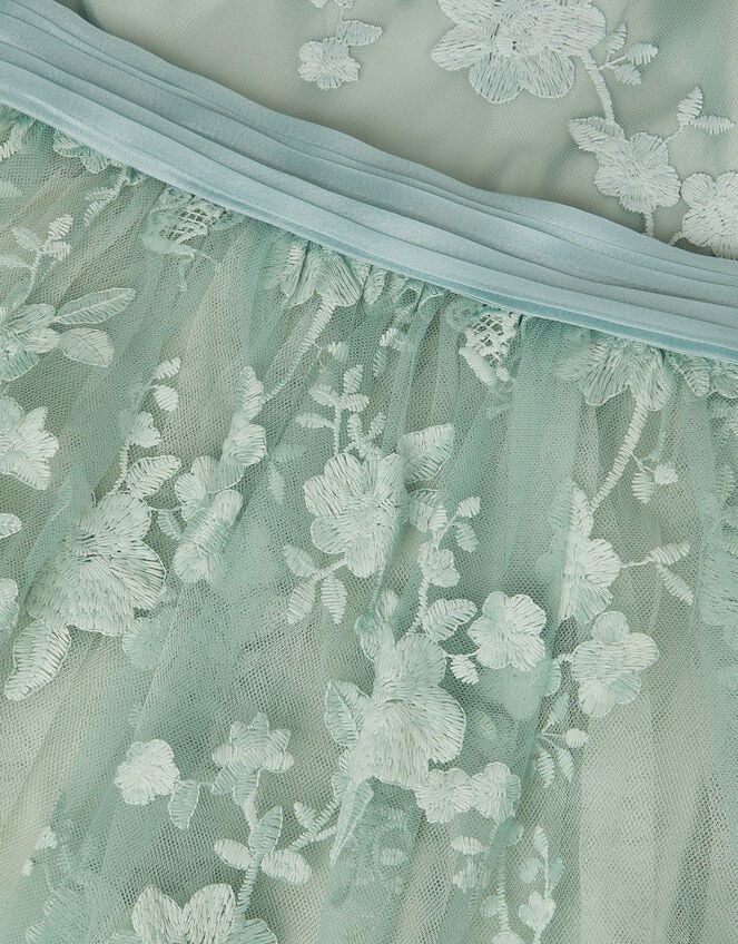 Beatrice Floral Embroidered Party Dress, Green (SAGE), large