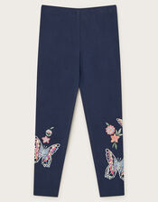 Sequin Butterfly Leggings, Blue (NAVY), large