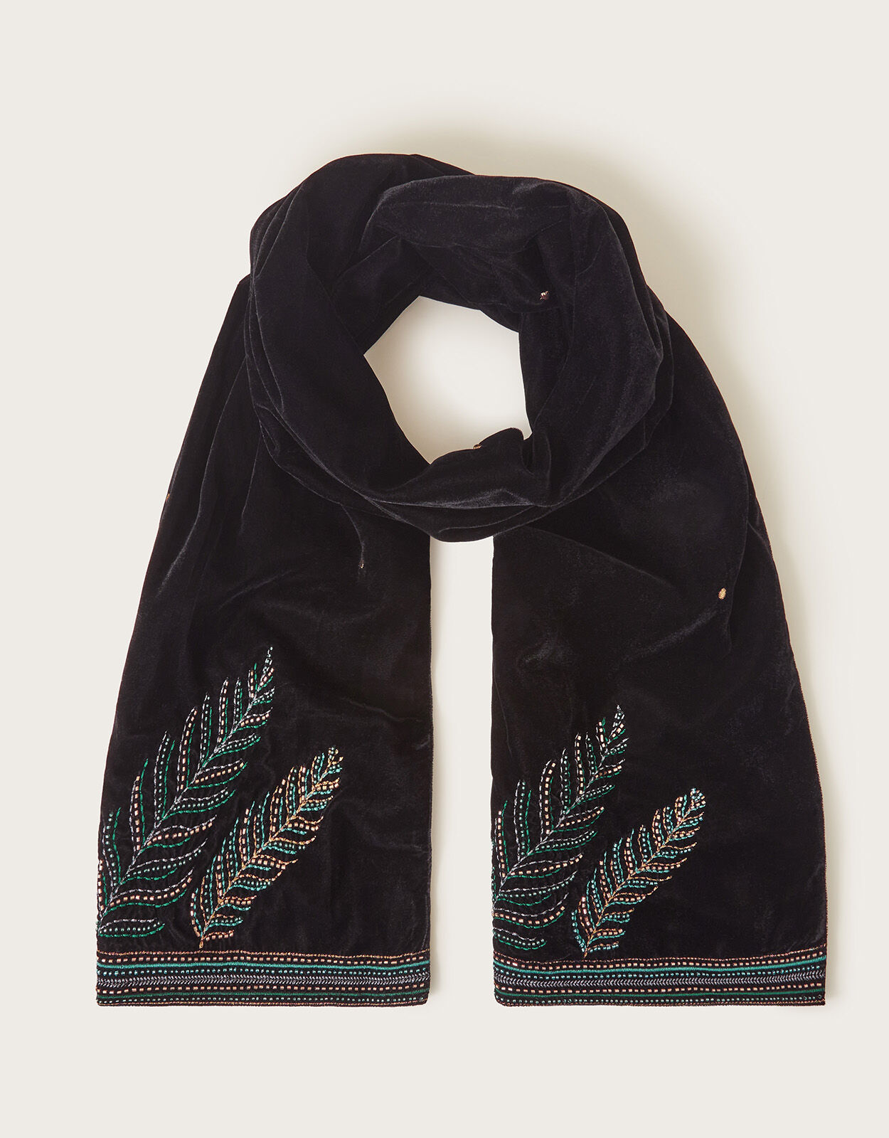 Black shop velvet scarf