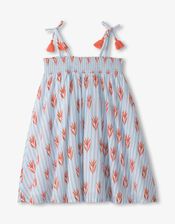 Hatley Floral Stripe Smocked Sundress, White (WHITE), large