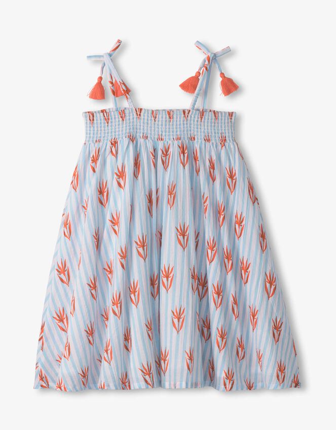 Hatley Floral Stripe Smocked Sundress, White (WHITE), large
