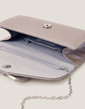 Sia Diamante Bow Clutch Bag, DARK SILVER (DARK SILVER), large