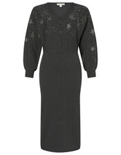 Star Heat-Seal Gem Knit Dress with LENZING™ ECOVERO™, Grey (CHARCOAL), large